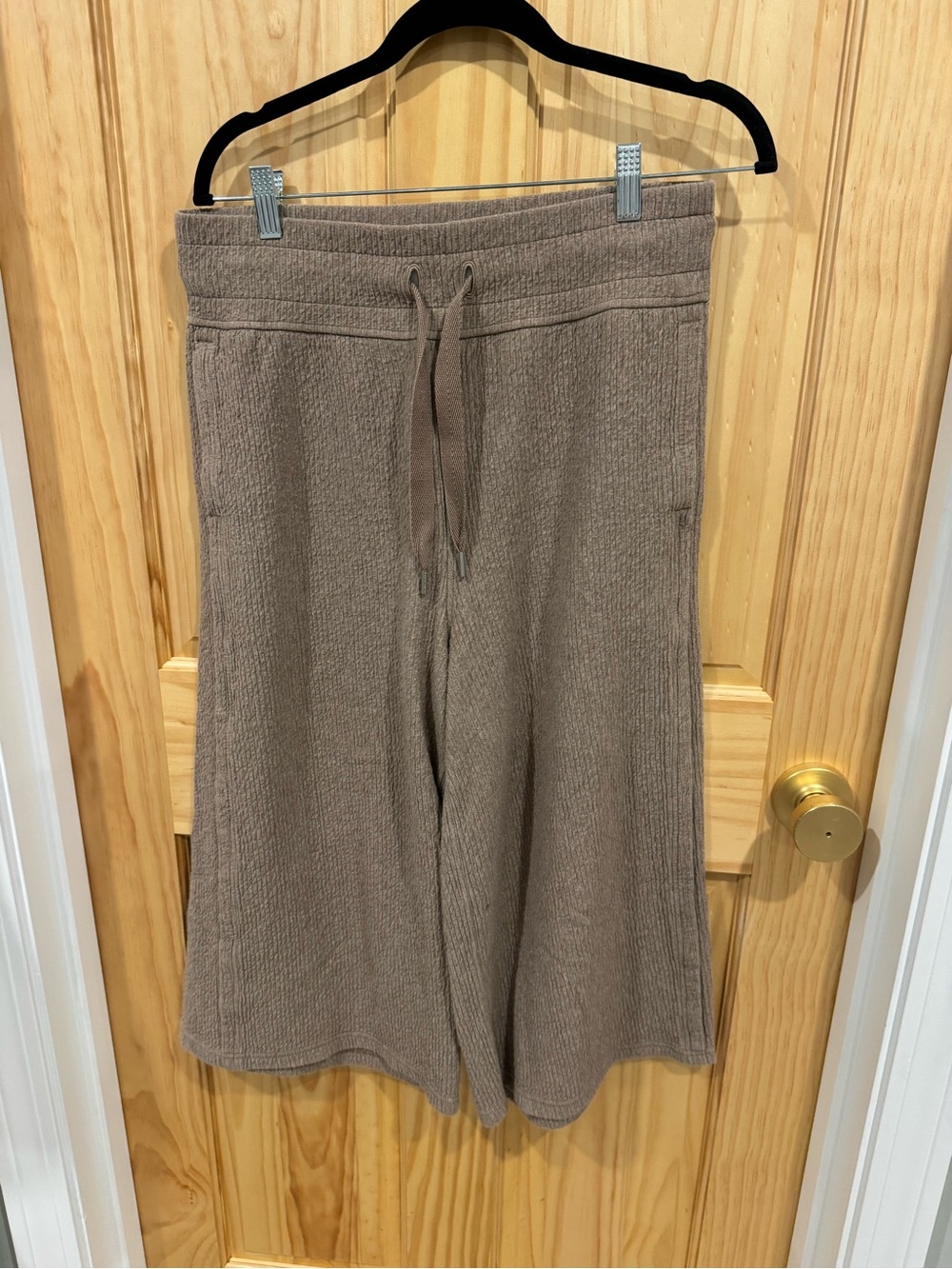 lululemon athletica Ribbed Wide-Leg Knit Pants in Taupe